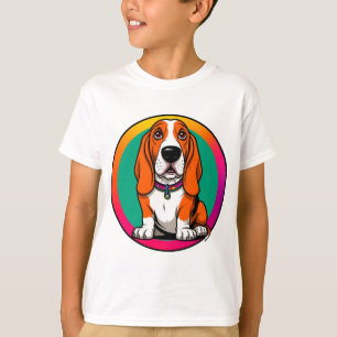 Camiseta Adorável cachorrinho Basset de desenho animado
