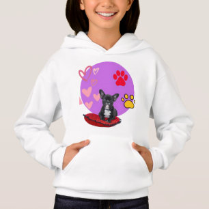 Camiseta Adorável cachorrinho frenchie com corações