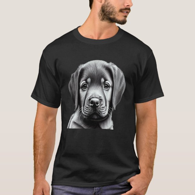 Camiseta Adorável Cachorrinho Labrador Retriever Para Amant (Frente)