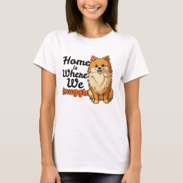 Camiseta Adorável cachorrinho pomerânia "Snuggle" – Kawaii