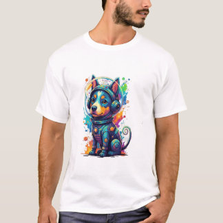Camiseta Adorável cachorro espacial em um traje de astronau