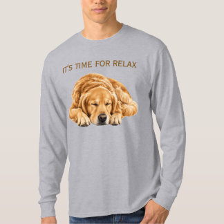 Camiseta Adorável Cão Retriever Dourado Adormecido Amante d