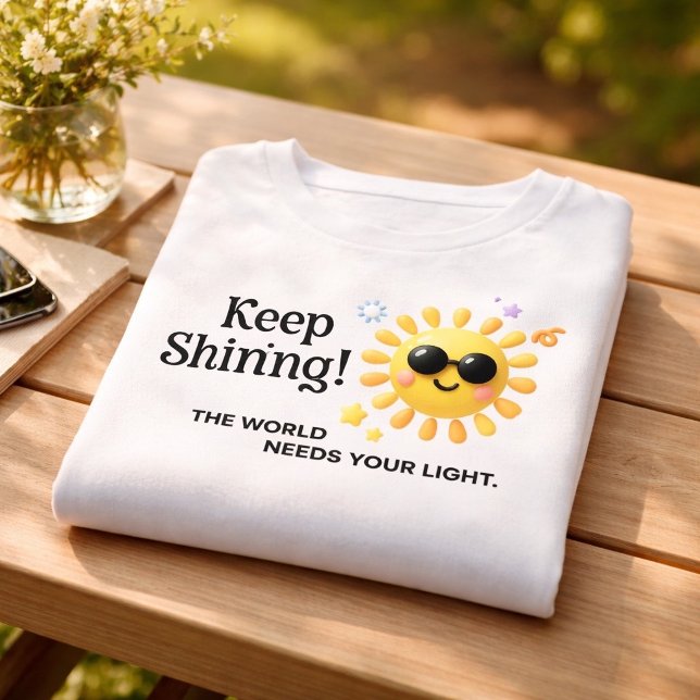 Camiseta Adorável Continue Brilhando (Criador carregado)
