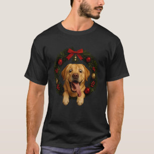 Camiseta Adorável Coroa de Natal de Retriever Dourado Anima
