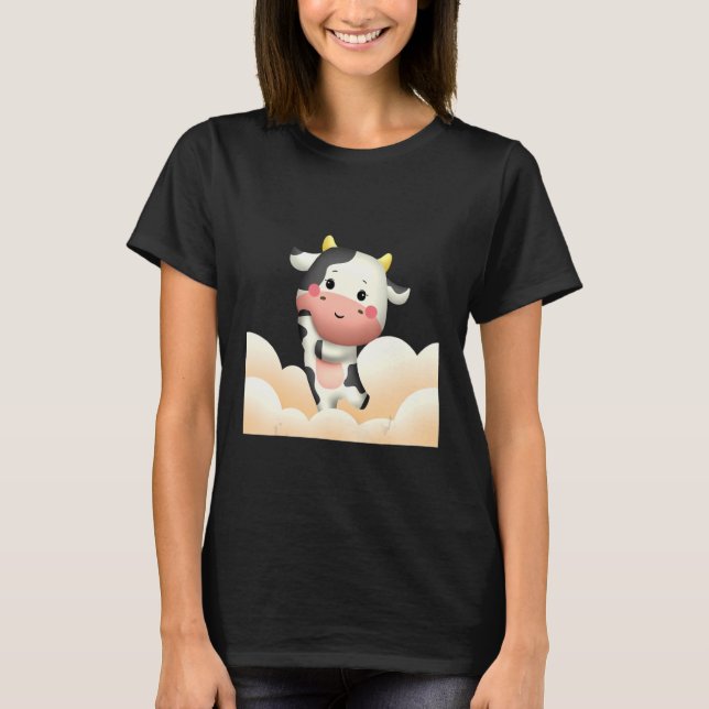 Camiseta Adorável Dança De Vacas Leiteiras (Frente)