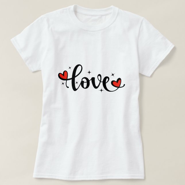 Camiseta Adorável de AMOR para Meninas - Valentina (Frente do Design)