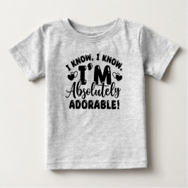 Camiseta Adorável de Bebê cinza