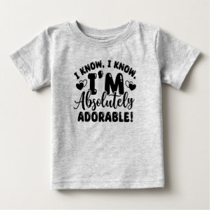Camiseta Adorável de Bebê cinza