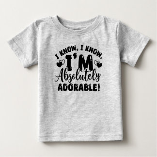 Camiseta Adorável de Bebê cinza