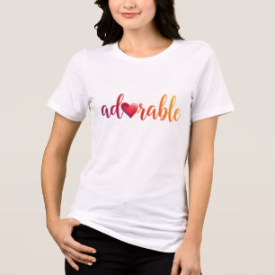 Camiseta "Adorável"-design1 por Maaya Impressões, Mulheres