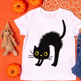 Camiseta Adorável Dia das Bruxas de Gato Negro