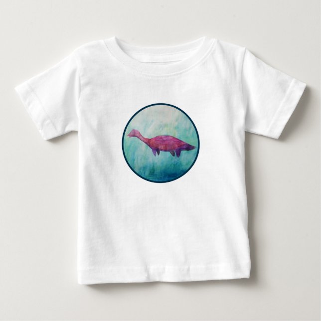 Camiseta Adorável do Plesiossauro Roxo (Frente)