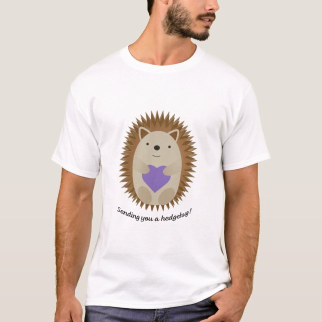 Camiseta Adorável Enviando-Lhe Um Hedgehog Hedgehug (Frente)