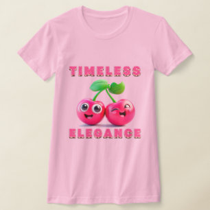 Camiseta Adorável Estilo Cartoon Alegre Cereja 