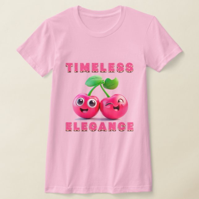 Camiseta Adorável Estilo Cartoon Alegre Cereja  (Postura )