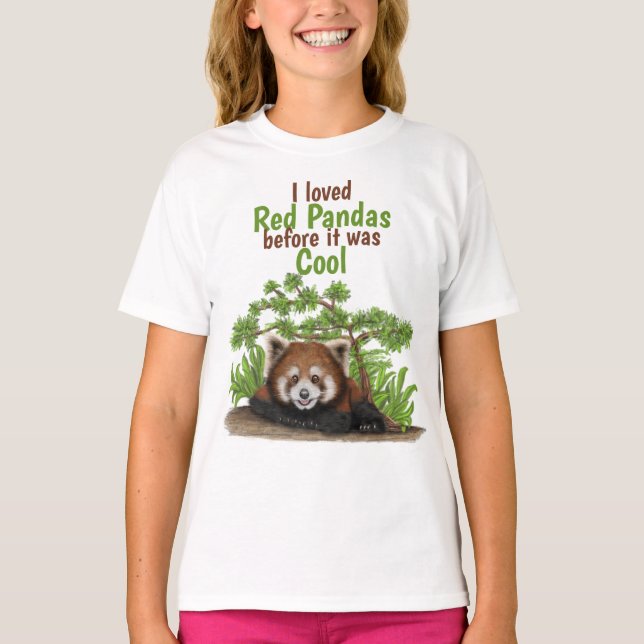 Camiseta Adorável Eu Adorava Filhos De Panda Vermelha (Frente)