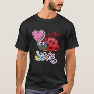 Camiseta Adorável Eu Amo Joaninha Entomologia Menina Inseto