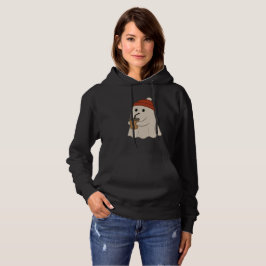 Camiseta Adorável Fantasma Branco de Halloween com Boina Ve