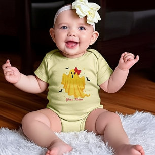 Camiseta Adorável Fantasma de Bebê de Halloween Personaliza