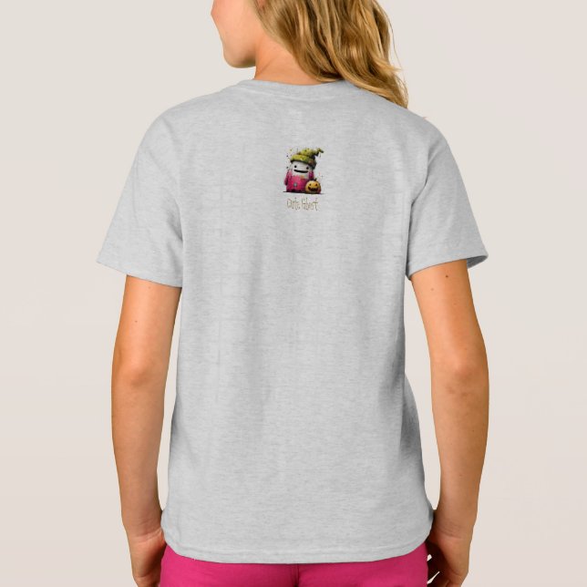 Camiseta Adorável Fantasma de Patchwork em Aquarela no Hall (Verso)