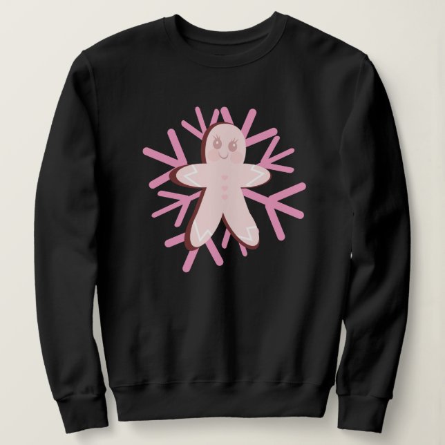 Camiseta Adorável Floco de Neve de Biscoito de Natal Invern (Frente do Design)