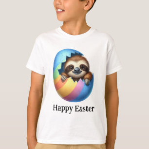 Camiseta Adorável Funny Cute Sloth de Páscoa