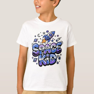 Camiseta Adorável "Garoto Espacial" Espaço Sideral