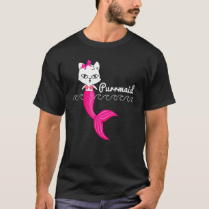 Camiseta Adorável Gata Sirena Branca Gata Fofa Praia Garota
