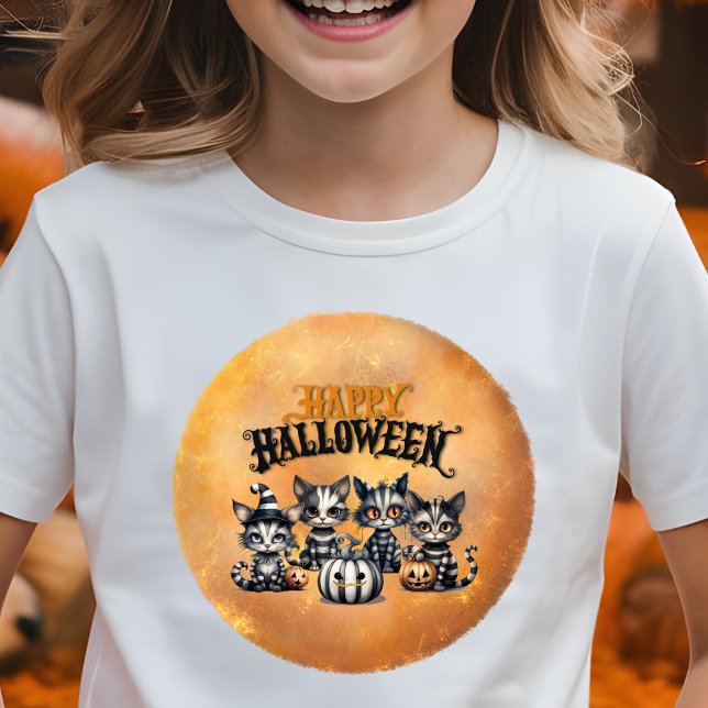 Camiseta Adorável Gatinho de Halloween Spooky (Criador carregado)