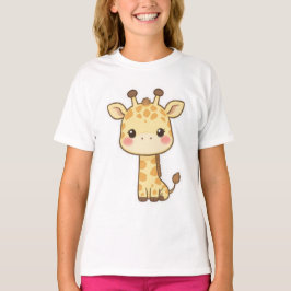 Camiseta Adorável Girafa Kawaii Chibi