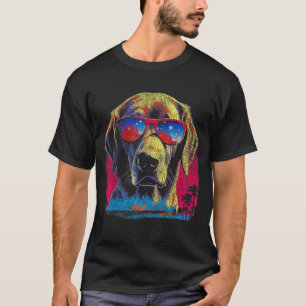 Camiseta Adorável Golden Retriever Usando Óculos de Sol Ano