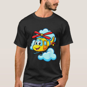 Camiseta Adorável helicóptero de desenho animado amarelo di