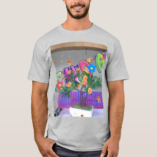 Camiseta Adorável Impressão de Arte de Aniversário Colorida