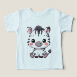 Camiseta Adorável Kawaii Chibi Zebra