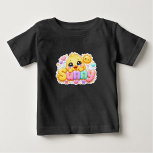 Camiseta Adorável Kawaii Franguinho Ensolarado Nome Pastel 