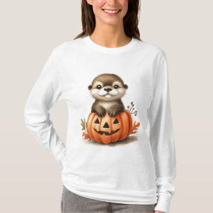 Camiseta Adorável Lontra de Halloween