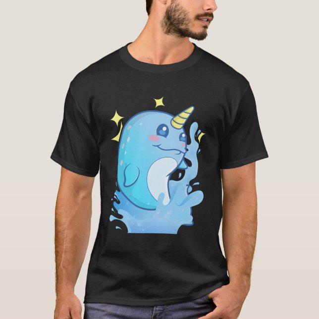 Camiseta Adorável Narwhal Unicórnio Do Mar (Frente)