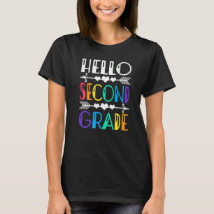 Camiseta Adorável Olá Segundo Ano Volta às Aulas Primeiro D