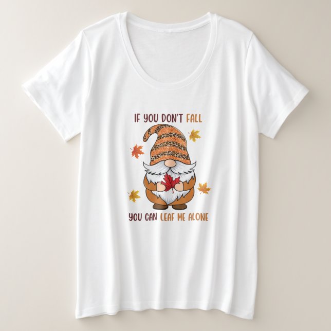 Camiseta Adorável Outono Doce Outono/Gnome (Frente do Design)