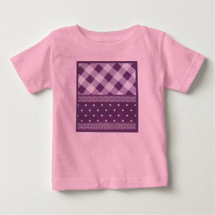 Camiseta Adorável padrão sem costura do Damask Purple