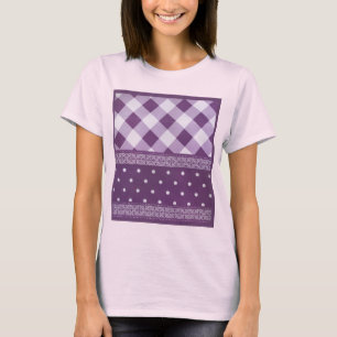 Camiseta Adorável padrão sem costura do Damask Purple