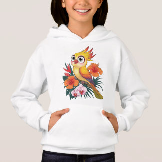 Camiseta Adorável Pássaros Amarelos com flores