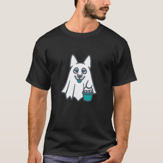 Camiseta Adorável Pastor Alemão Fantasma de Halloween Faz o