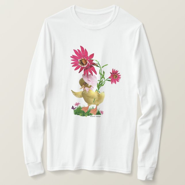 Camiseta Adorável Patinho de Páscoa (Frente do Design)