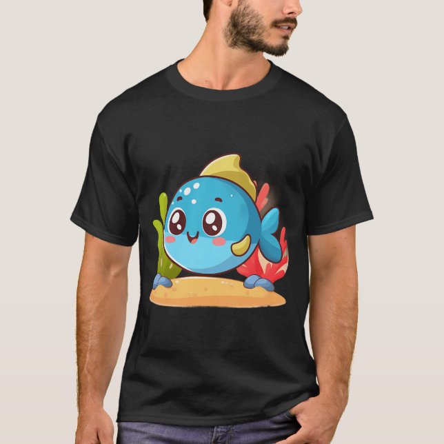 Camiseta Adorável Peixinho Azul (Frente)