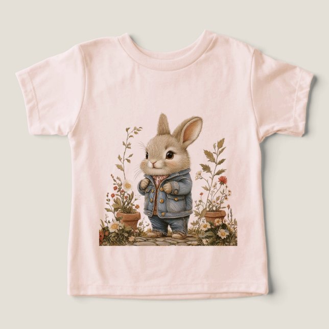 Camiseta Adorável Pequeno Elmer, o Coelho (Design frontal)