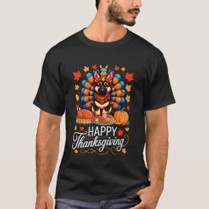 Camiseta Adorável peregrino pastor alemão peru feliz do que