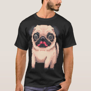 Camiseta Adorável Pug Gordinho - Pixel art