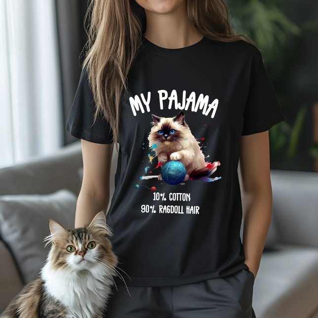 Camiseta Adorável Ragdoll Cat Pajama Design para amantes de (Criador carregado)