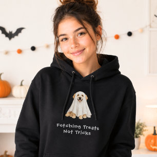 Camiseta Adorável Retriever Dourado Fantasma de Halloween